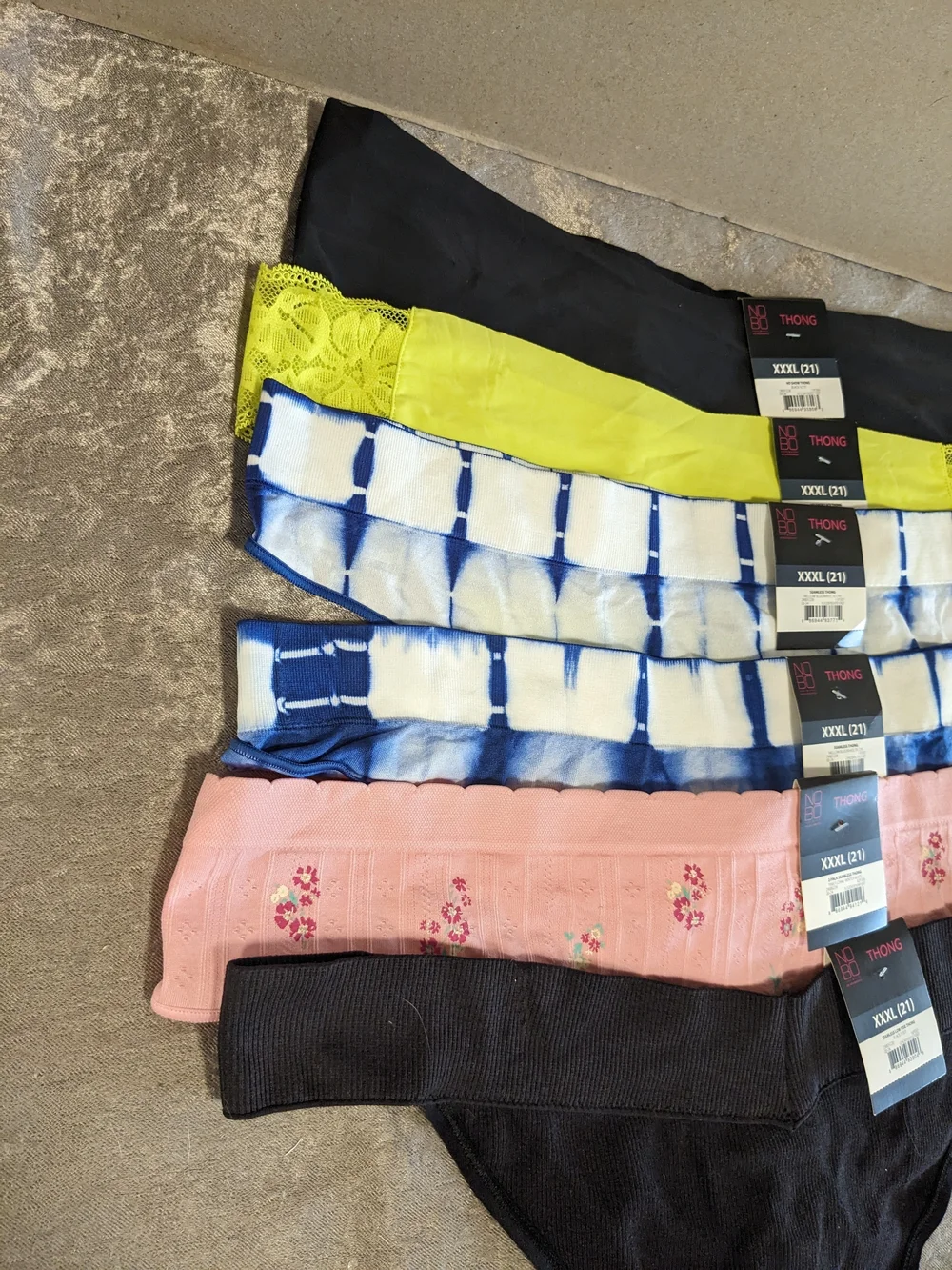 No Boundaries Women's 6-Pack Seamless Thong Panties - Size XXL (21)